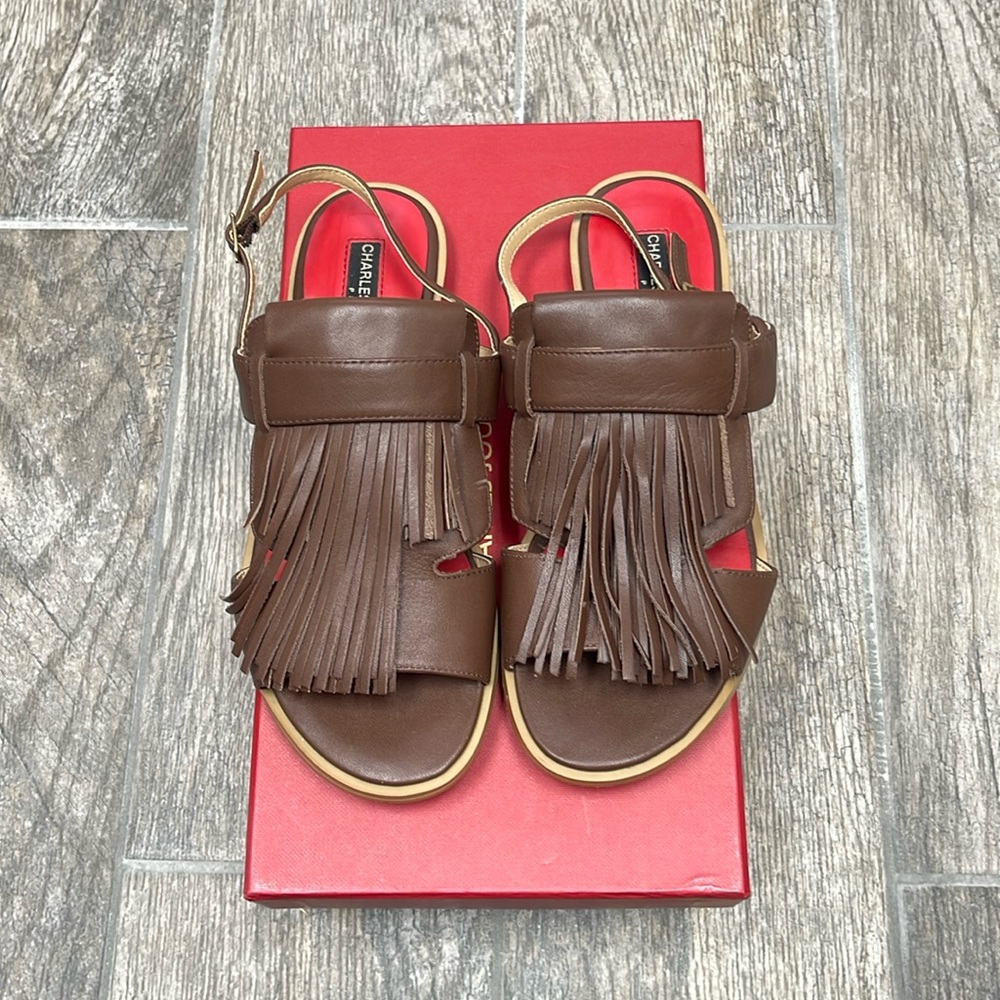 Brand New Charles Jourdan Ocean Brown BRNLEA Sandals IN BOX Size 6
